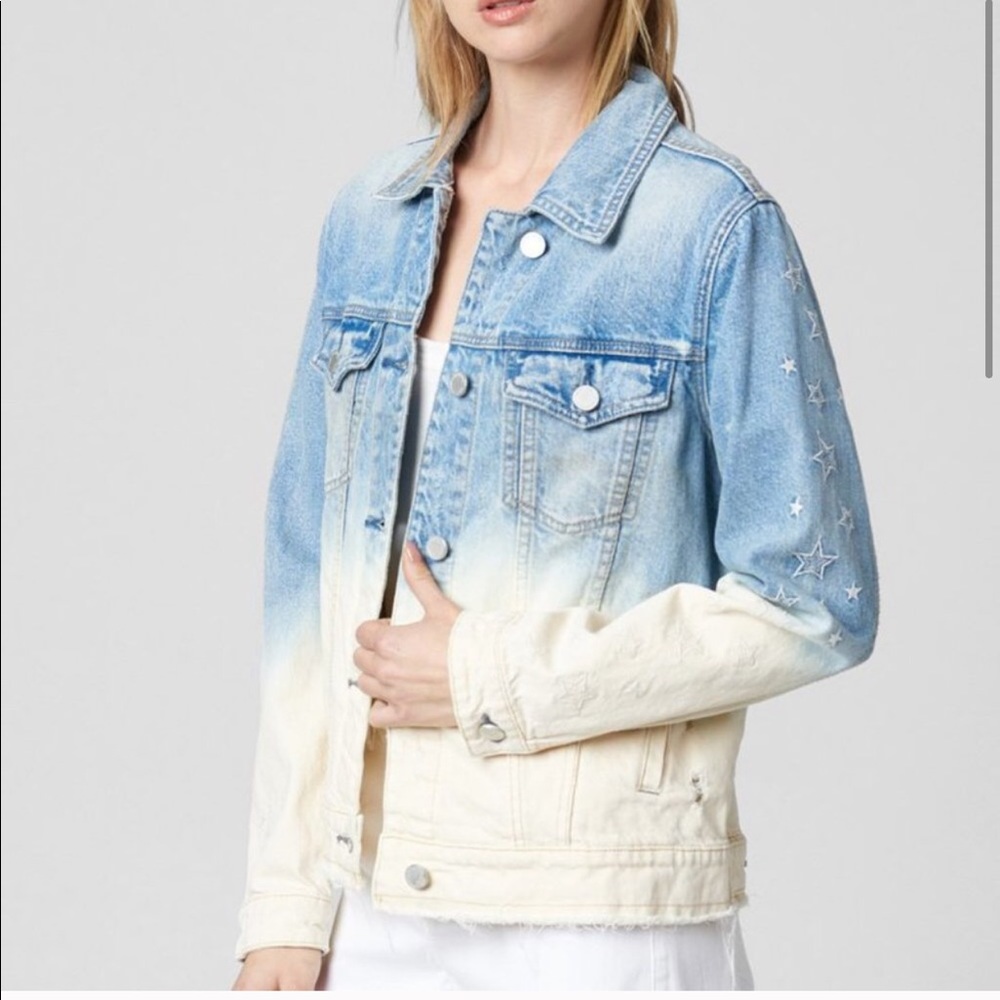 Blank NYC Ombré Embroidered Star Jean Jacket